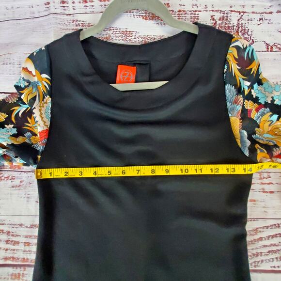 Tracy Nagoshian Black Whimsigoth Dress Sheer Floral Sleeves Fariygrunge Twee XS - Picture 9 of 14